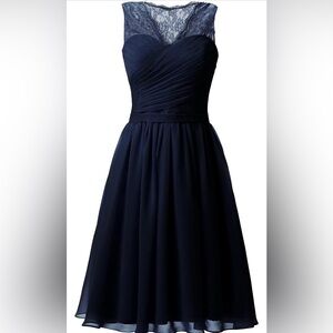 Elegant Dark Blue Evening Dress (054)